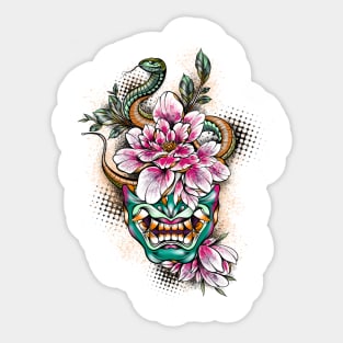 Hannya Snake Mask Sticker